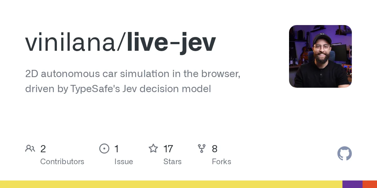 GitHub 为 vinilana/live-jev 仓库生成的 OpenGraph 预览图;这是仓库预览,不是软件运行截图。内容依据其公开仓库整理。