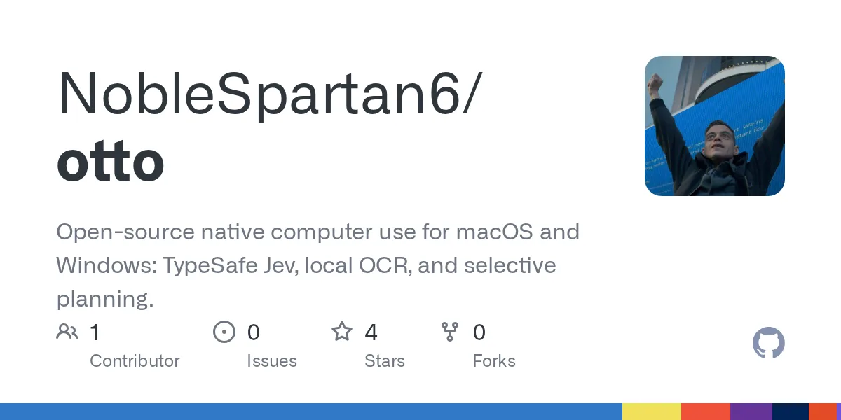 GitHub 为 NobleSpartan6/otto 仓库生成的 OpenGraph 预览图;这是仓库预览,不是软件运行截图。内容依据其公开仓库整理。