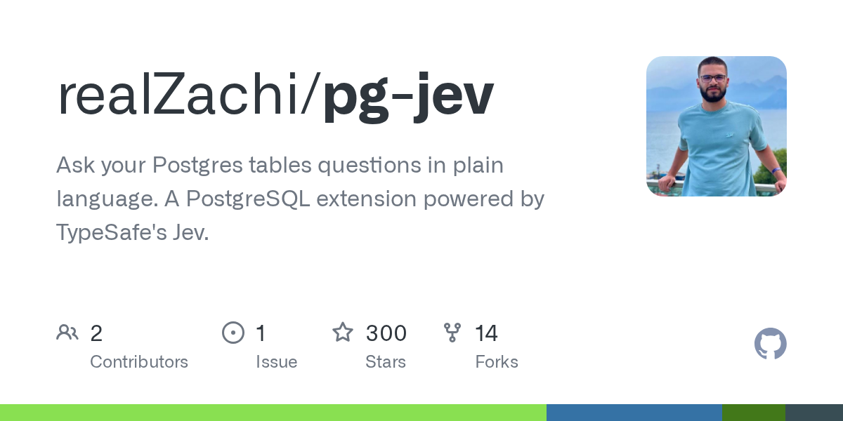 GitHub 为 realZachi/pg-jev 仓库生成的 OpenGraph 预览图;这是仓库预览,不是软件运行截图。内容依据其公开仓库整理。